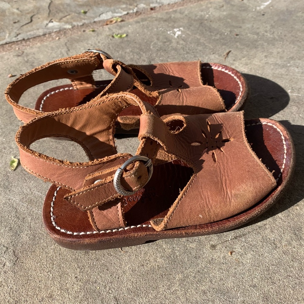 ADELISA & CO Estrella Leather Sandals Size 7.5 Brown Leather Toddler